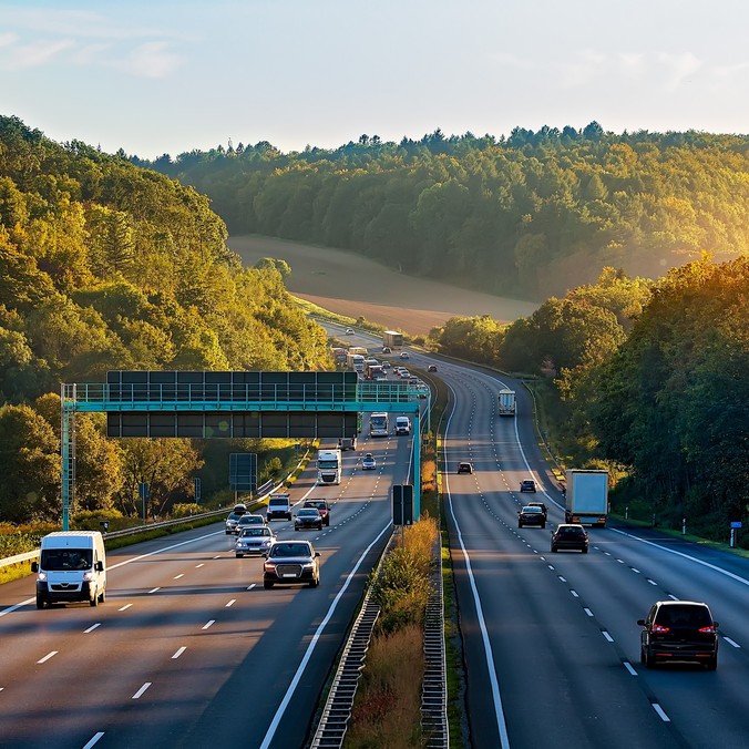 Header Autobahn Verkehrsmyhen - Mehrspurige Autobahn 1:1